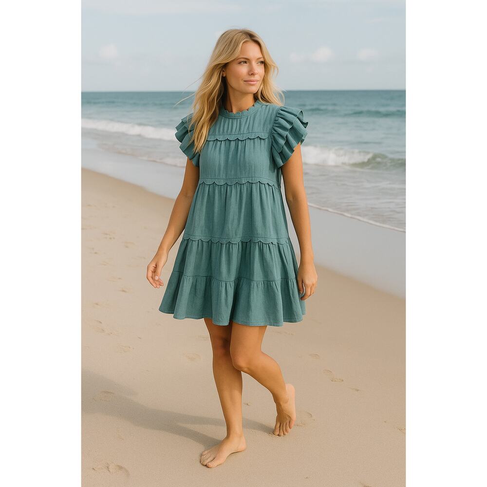Sea New York Shannon Ruffle Dress Sky